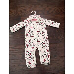 Hello Kitty Quilted Footed Sleeper and Headband Set White Red 6M SIL-34726